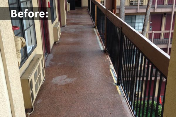 Walkway before coating repair